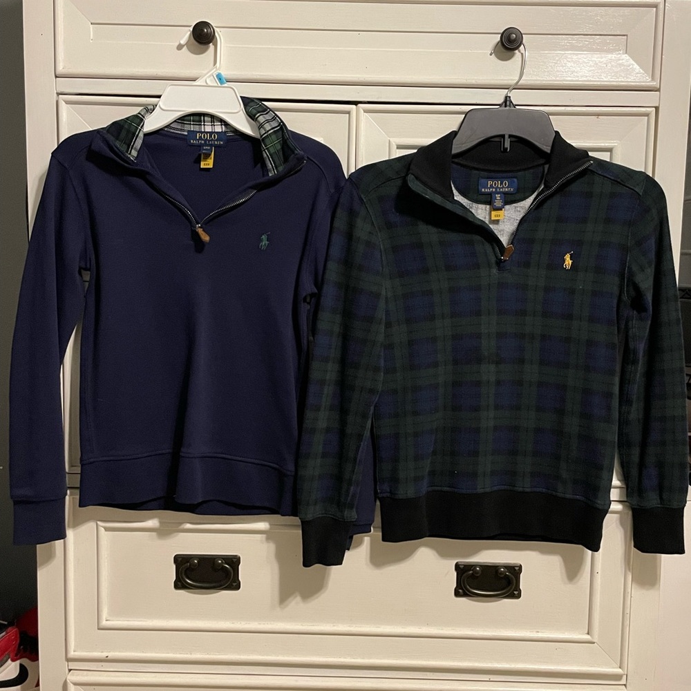 Polo by Ralph Lauren Kids Navy and Green Plaid Shirts